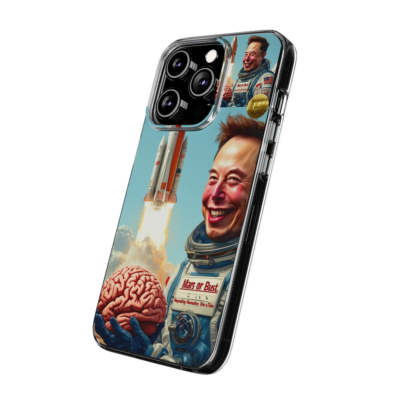 "Elon Musk Big Brain" Painted IPhone Case | Clear Case with Attractive Look | Slim IPhone Case Cover for Unisex