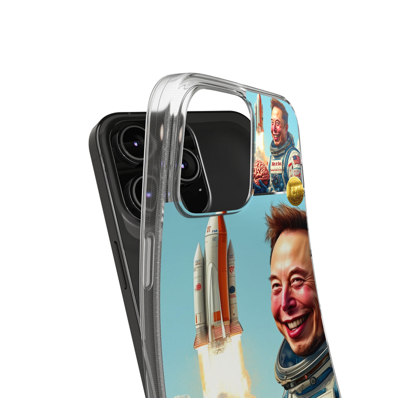 "Elon Musk Big Brain" Painted IPhone Case | Clear Case with Attractive Look | Slim IPhone Case Cover for Unisex