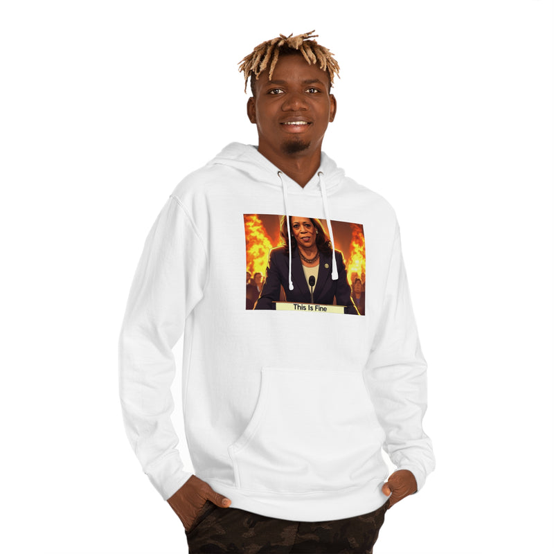 "This is fine" Printed Sweatshirts Hoodie Long Sleeve Sweaters | Cool Print Sweatshirt for Unisex