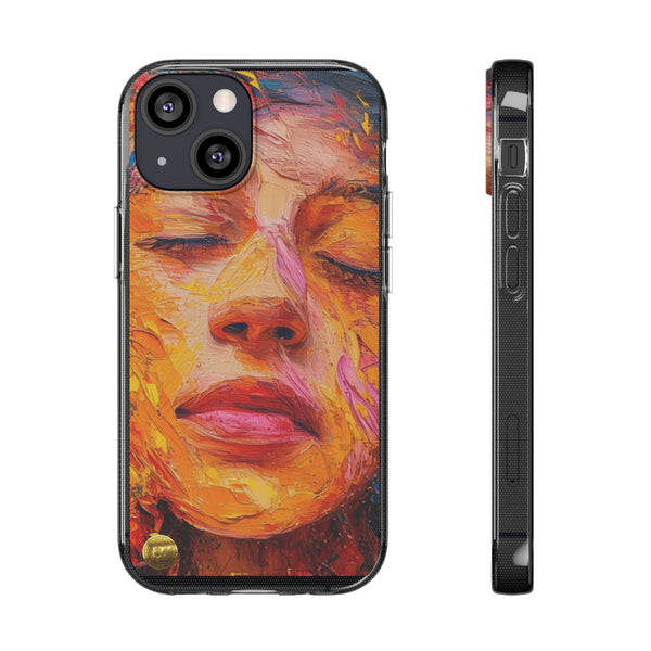 Aesthetic Woman Face Paint IPhone Case | Clear Case with Attractive Look | Slim IPhone Case Cover for Unisex