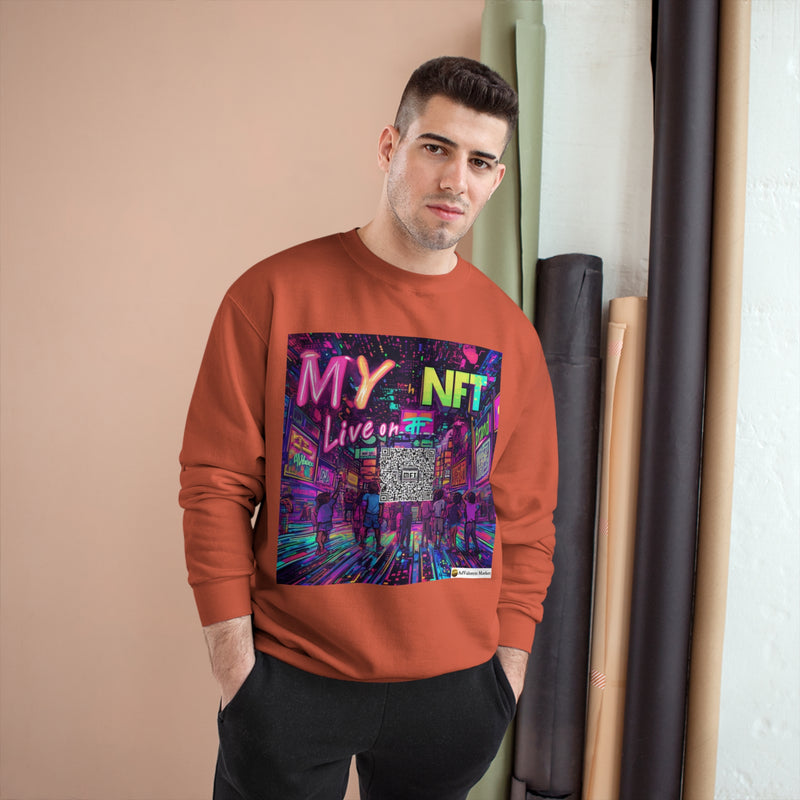 "My NFT on Live" Printed Sweatshirts Long Sleeve Sweaters | Cool Print Sweatshirt for Unisex