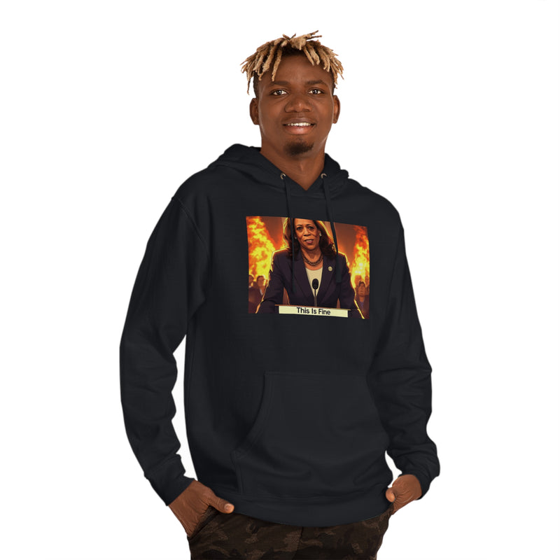 "This is fine" Printed Sweatshirts Hoodie Long Sleeve Sweaters | Cool Print Sweatshirt for Unisex