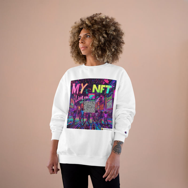 "My NFT on Live" Printed Sweatshirts Long Sleeve Sweaters | Cool Print Sweatshirt for Unisex