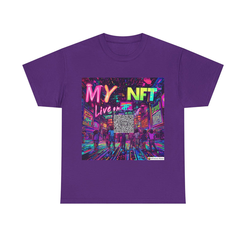 "My NFT on Live" Printed Cotton T-shirt for Unisex | T-Shirts for Boys, Girls, Men, Women