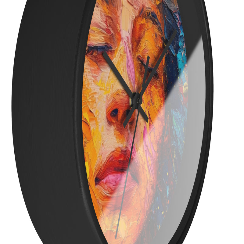 Wall Clock Painted Women Face Print | Battery Operated Round Clock for Home, Office, Bedroom, Decor