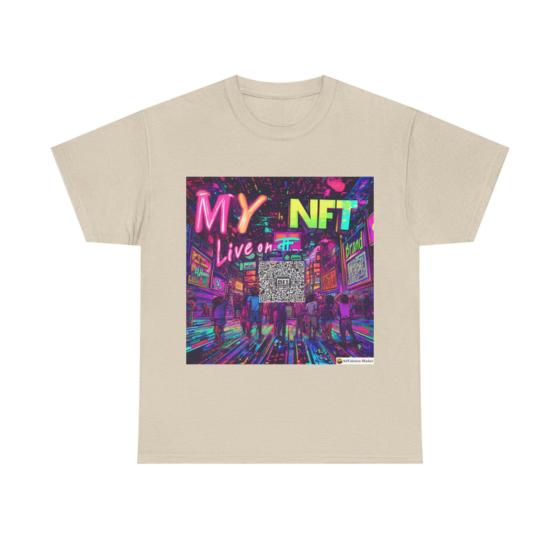 "My NFT on Live" Printed Cotton T-shirt for Unisex | T-Shirts for Boys, Girls, Men, Women