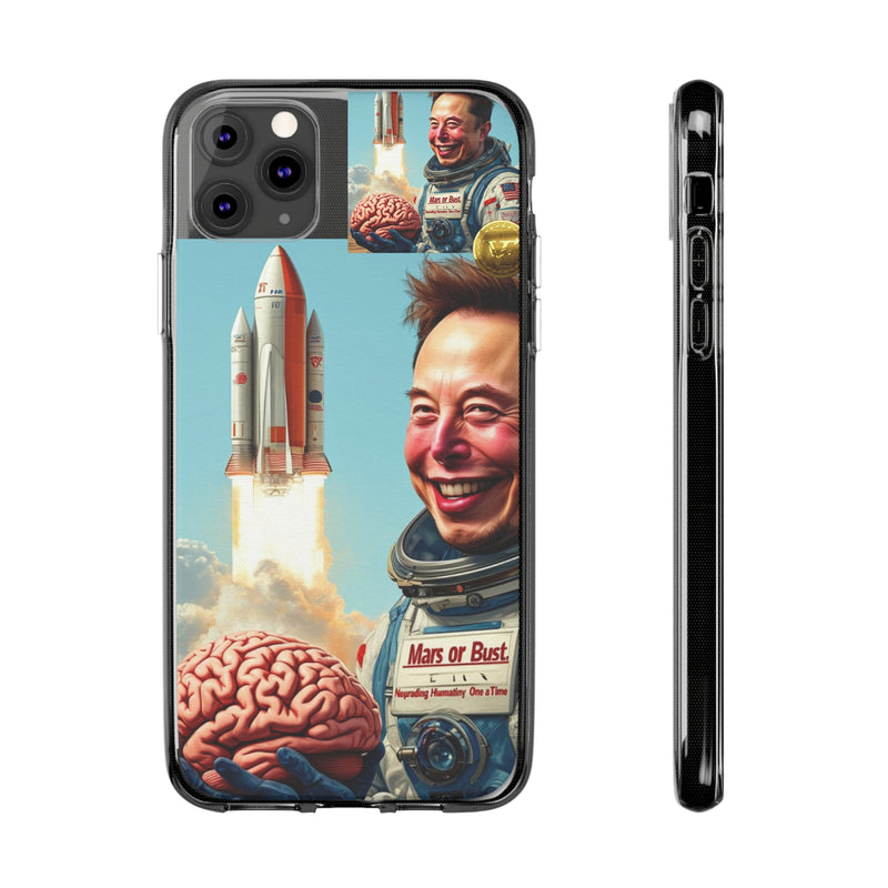 "Elon Musk Big Brain" Painted IPhone Case | Clear Case with Attractive Look | Slim IPhone Case Cover for Unisex