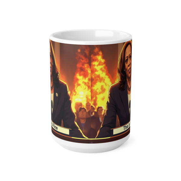 Printed Ceramic 15oz Coffee Cup | Fiery Woman Print Cup for Unisex | Restaurant Coffee Cups for Coffee