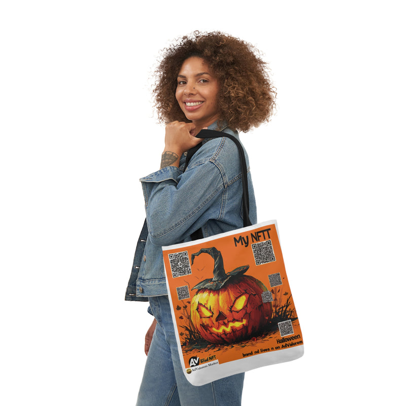 Halloween Canvas Printed Tote Bag for Men/Women with 5-Color Straps | Reusable Tote Shoulder Bag Casual Bag for Vacation, Shopping, Work, Gym | Available in Different Sizes