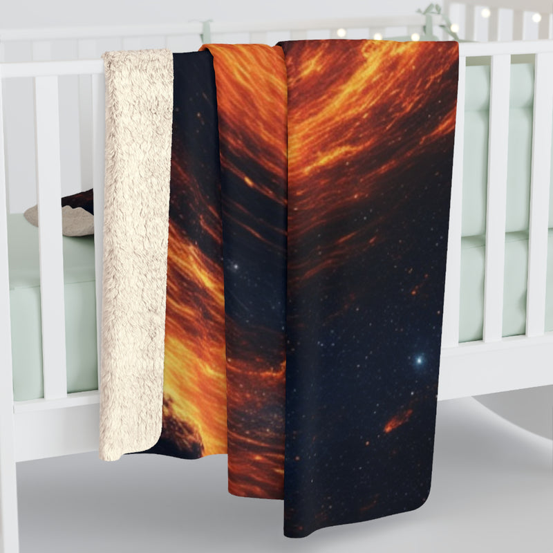 Galaxy Printed Sherpa Fleece Blanket | Soft Lightweight Blanket for Bed, Sofa, Travel, Picnics, Home Decor and Camping