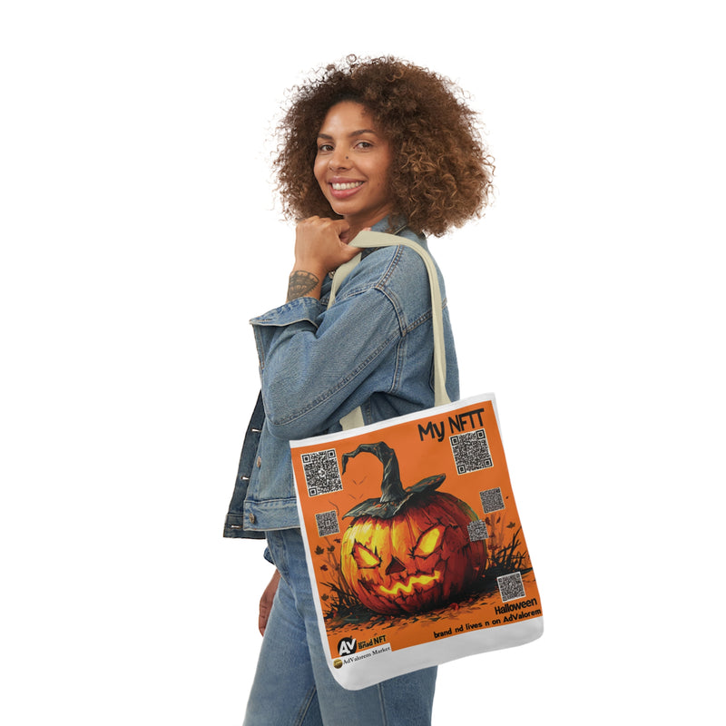 Halloween Canvas Printed Tote Bag for Men/Women with 5-Color Straps | Reusable Tote Shoulder Bag Casual Bag for Vacation, Shopping, Work, Gym | Available in Different Sizes