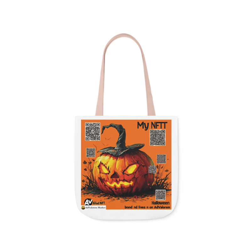 Halloween Canvas Printed Tote Bag for Men/Women with 5-Color Straps | Reusable Tote Shoulder Bag Casual Bag for Vacation, Shopping, Work, Gym | Available in Different Sizes