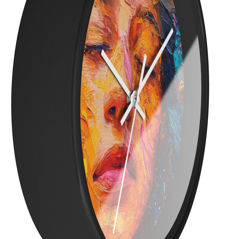 Wall Clock Painted Women Face Print | Battery Operated Round Clock for Home, Office, Bedroom, Decor