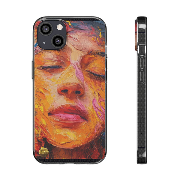 Aesthetic Woman Face Paint IPhone Case | Clear Case with Attractive Look | Slim IPhone Case Cover for Unisex