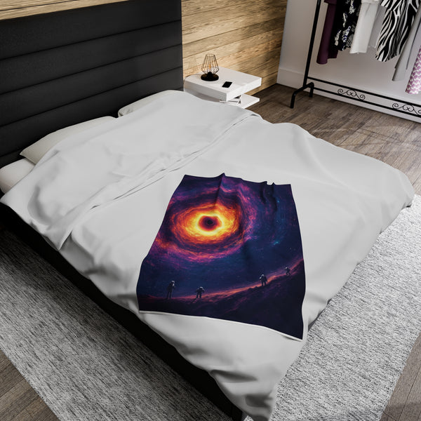 Galaxy Printed Velveteen Plush Blanket | Soft Lightweight Blanket for Bed, Sofa, Travel, Picnics, Home Decor and Camping