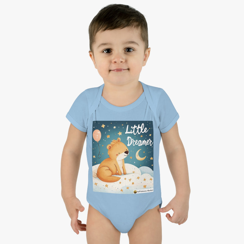 Printed Unisex Baby Rib Infant Bodysuit | Little Dreamers Printed 100% Combed Ring-Spun Cotton | Dress Your Little One in Style