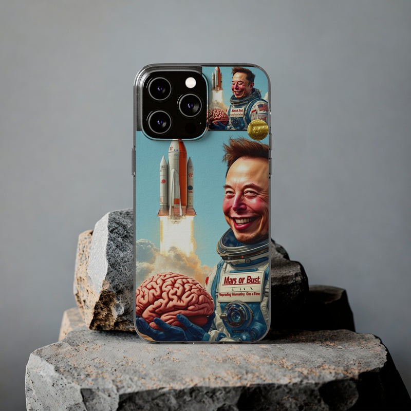 "Elon Musk Big Brain" Painted IPhone Case | Clear Case with Attractive Look | Slim IPhone Case Cover for Unisex