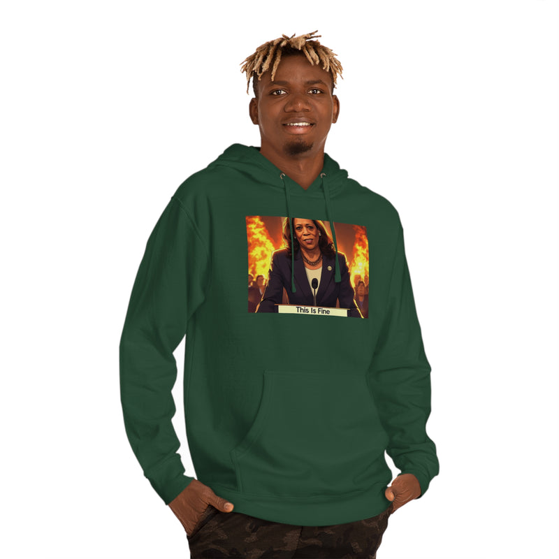 "This is fine" Printed Sweatshirts Hoodie Long Sleeve Sweaters | Cool Print Sweatshirt for Unisex