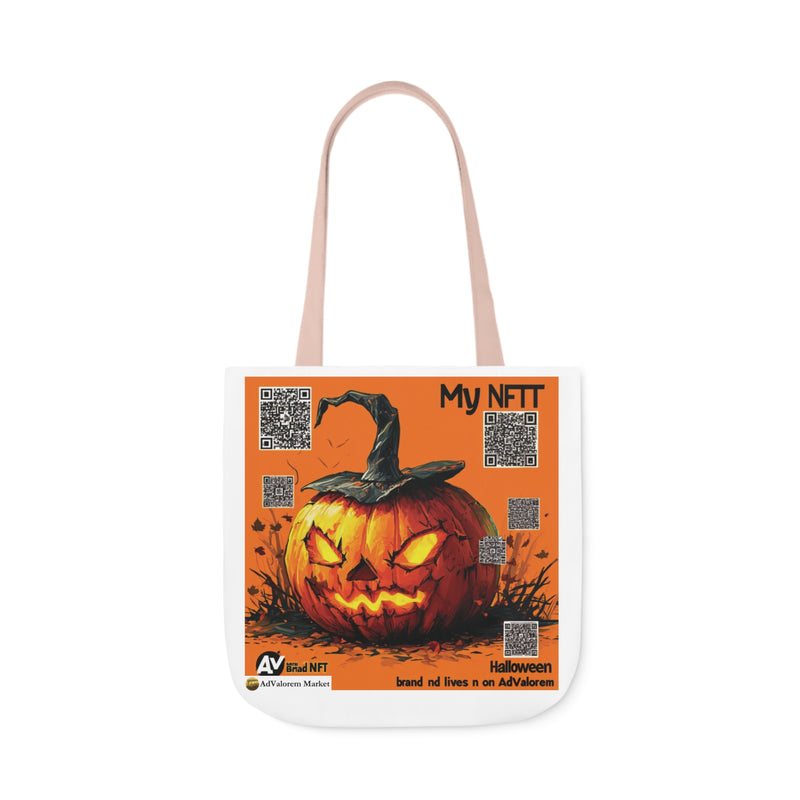 Halloween Canvas Printed Tote Bag for Men/Women with 5-Color Straps | Reusable Tote Shoulder Bag Casual Bag for Vacation, Shopping, Work, Gym | Available in Different Sizes