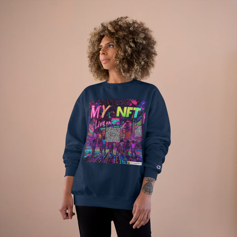 "My NFT on Live" Printed Sweatshirts Long Sleeve Sweaters | Cool Print Sweatshirt for Unisex