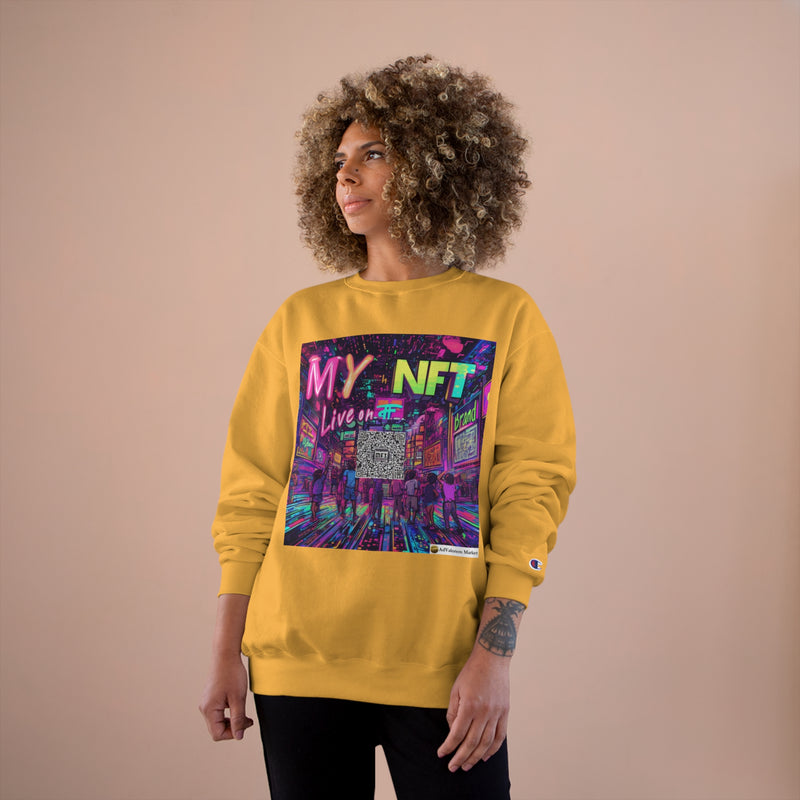 "My NFT on Live" Printed Sweatshirts Long Sleeve Sweaters | Cool Print Sweatshirt for Unisex