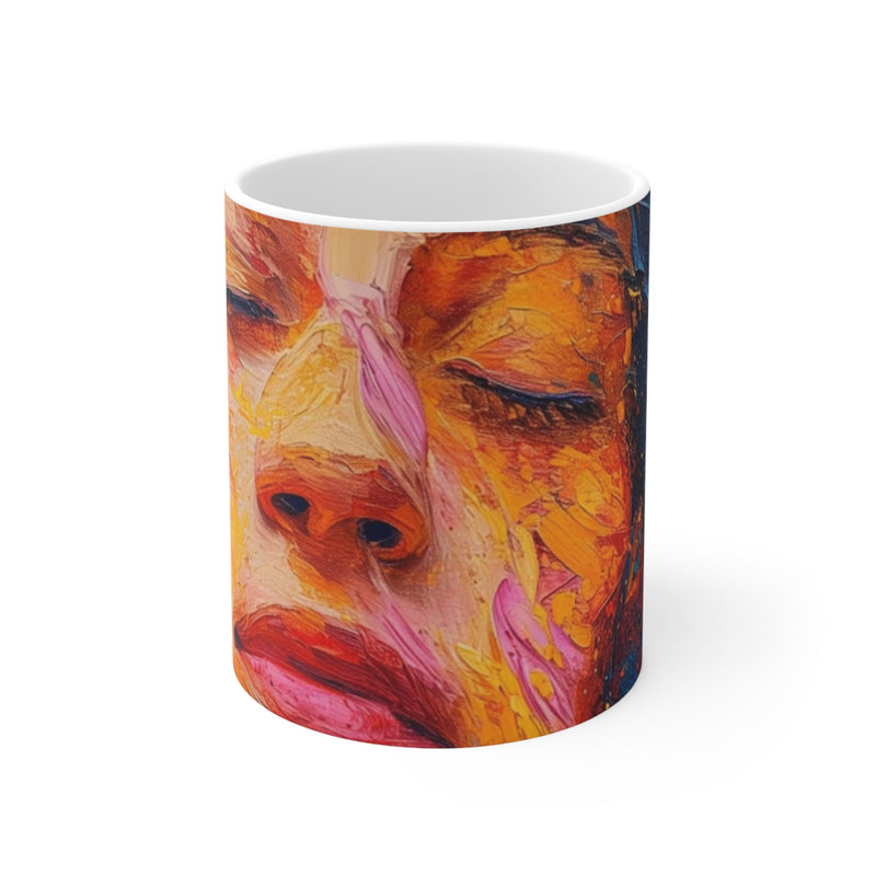 Printed Ceramic 15oz Coffee Cup | Woman Face Print Cup for Unisex | Restaurant Coffee Cups for Coffee