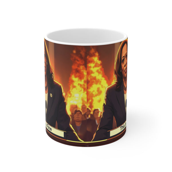 Printed Ceramic 15oz Coffee Cup | Fiery Woman Print Cup for Unisex | Restaurant Coffee Cups for Coffee