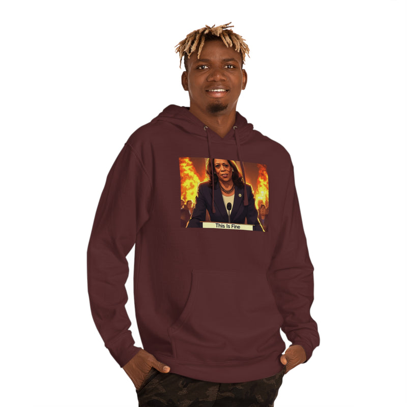 "This is fine" Printed Sweatshirts Hoodie Long Sleeve Sweaters | Cool Print Sweatshirt for Unisex