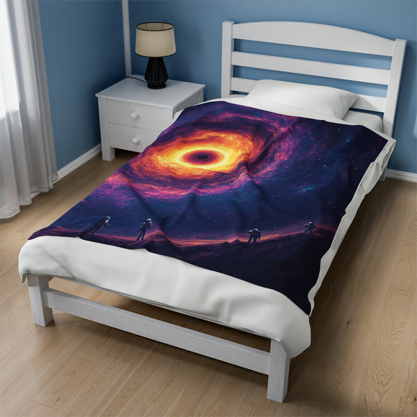 Galaxy Printed Velveteen Plush Blanket | Soft Lightweight Blanket for Bed, Sofa, Travel, Picnics, Home Decor and Camping