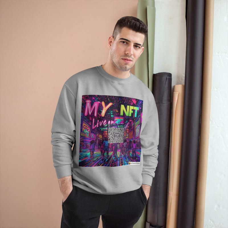 "My NFT on Live" Printed Sweatshirts Long Sleeve Sweaters | Cool Print Sweatshirt for Unisex