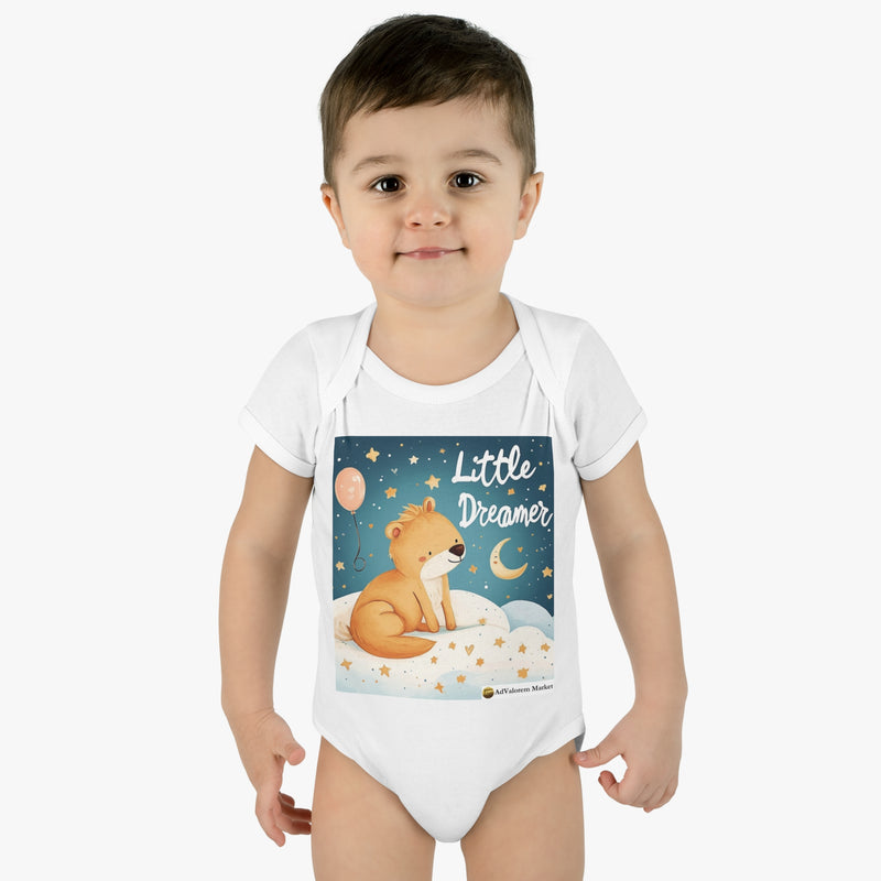 Printed Unisex Baby Rib Infant Bodysuit | Little Dreamers Printed 100% Combed Ring-Spun Cotton | Dress Your Little One in Style