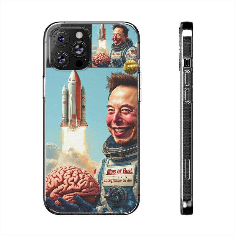 "Elon Musk Big Brain" Painted IPhone Case | Clear Case with Attractive Look | Slim IPhone Case Cover for Unisex