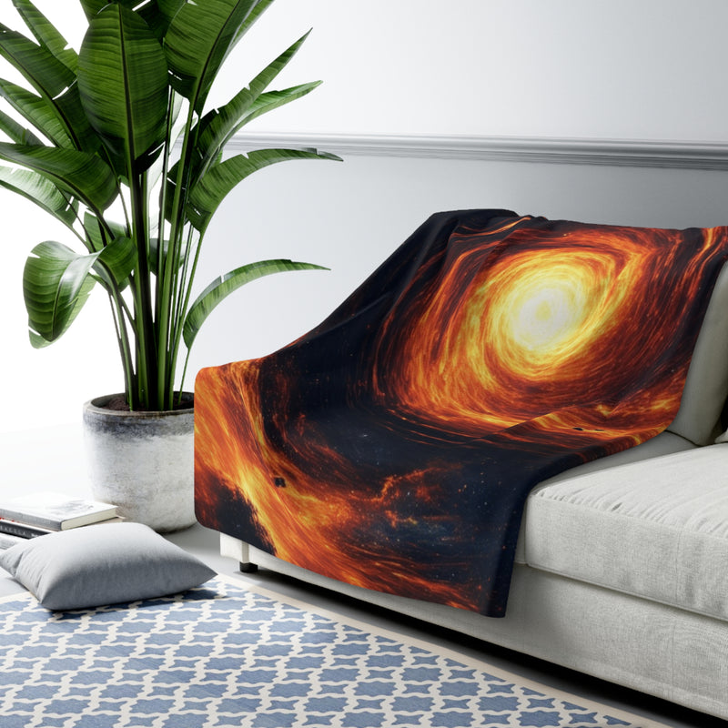 Galaxy Printed Sherpa Fleece Blanket | Soft Lightweight Blanket for Bed, Sofa, Travel, Picnics, Home Decor and Camping