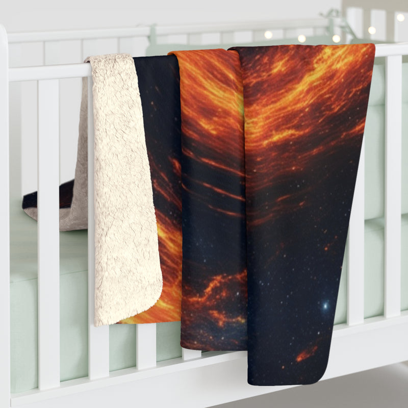 Galaxy Printed Sherpa Fleece Blanket | Soft Lightweight Blanket for Bed, Sofa, Travel, Picnics, Home Decor and Camping