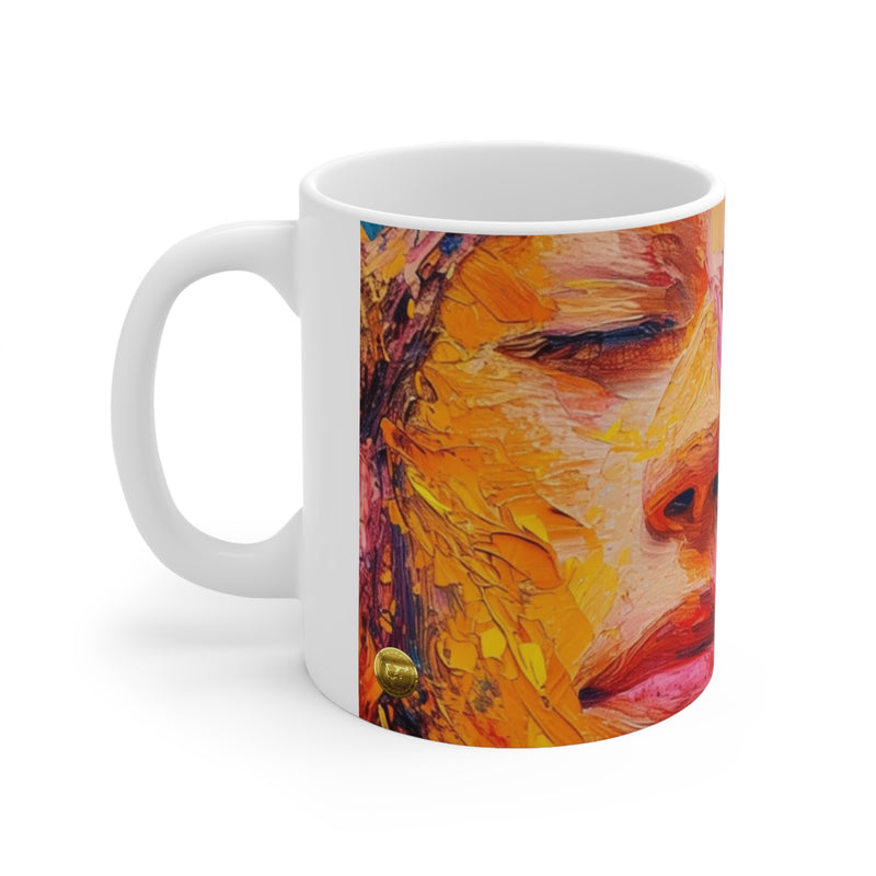 Printed Ceramic 15oz Coffee Cup | Woman Face Print Cup for Unisex | Restaurant Coffee Cups for Coffee