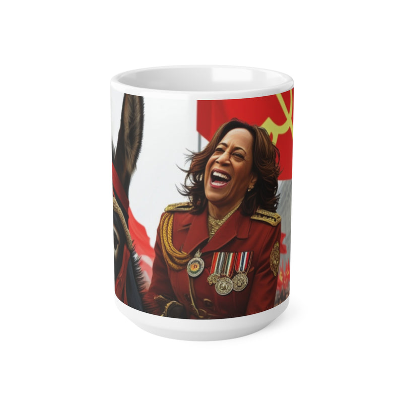 "Laughin Kamala" Printed Ceramic 15oz Coffee Cup | Printed Cup for Unisex | Restaurant Coffee Cups for Coffee