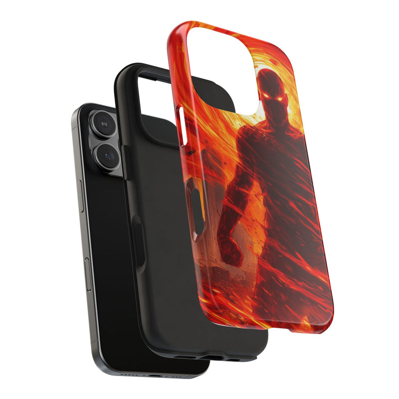 Bold Fiery Superhero IPhone Case | Clear Case with Fiery Look | Slim IPhone Case Cover for Men