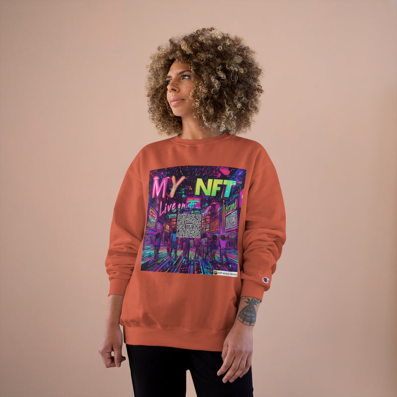 "My NFT on Live" Printed Sweatshirts Long Sleeve Sweaters | Cool Print Sweatshirt for Unisex