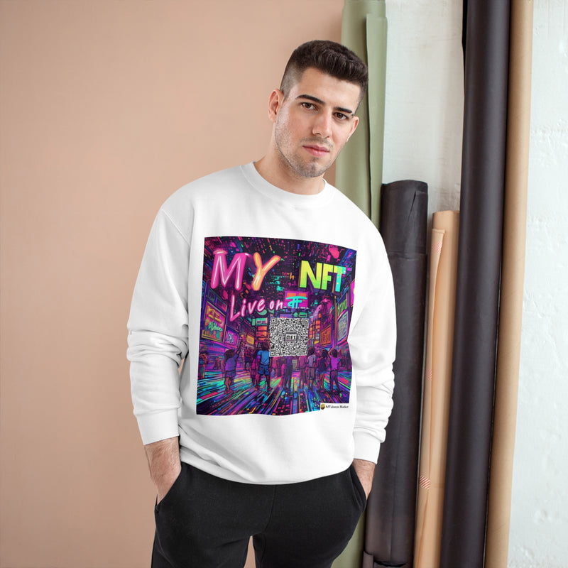 "My NFT on Live" Printed Sweatshirts Long Sleeve Sweaters | Cool Print Sweatshirt for Unisex