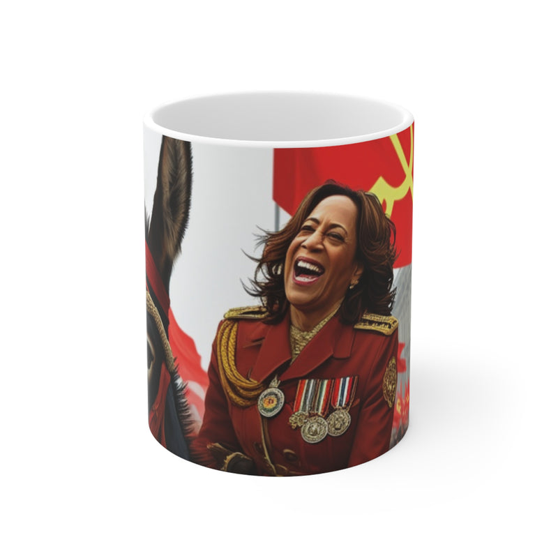 "Laughin Kamala" Printed Ceramic 15oz Coffee Cup | Printed Cup for Unisex | Restaurant Coffee Cups for Coffee