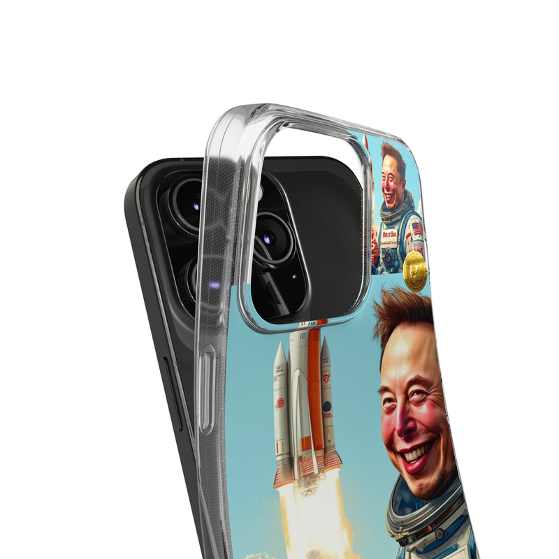 "Elon Musk Big Brain" Painted IPhone Case | Clear Case with Attractive Look | Slim IPhone Case Cover for Unisex