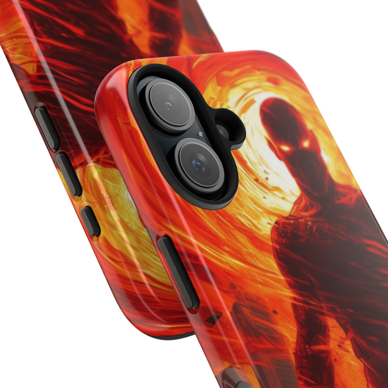 Bold Fiery Superhero IPhone Case | Clear Case with Fiery Look | Slim IPhone Case Cover for Men